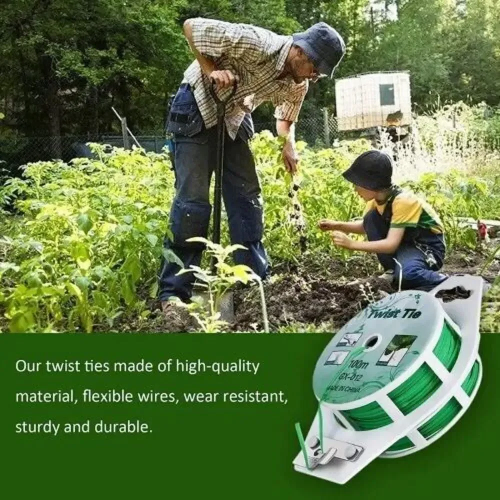 Twist Tie Green Garden Plant Coated Twist Wire &‎ Cutter 328 Feet (100M) Roll - Picture 4 of 6